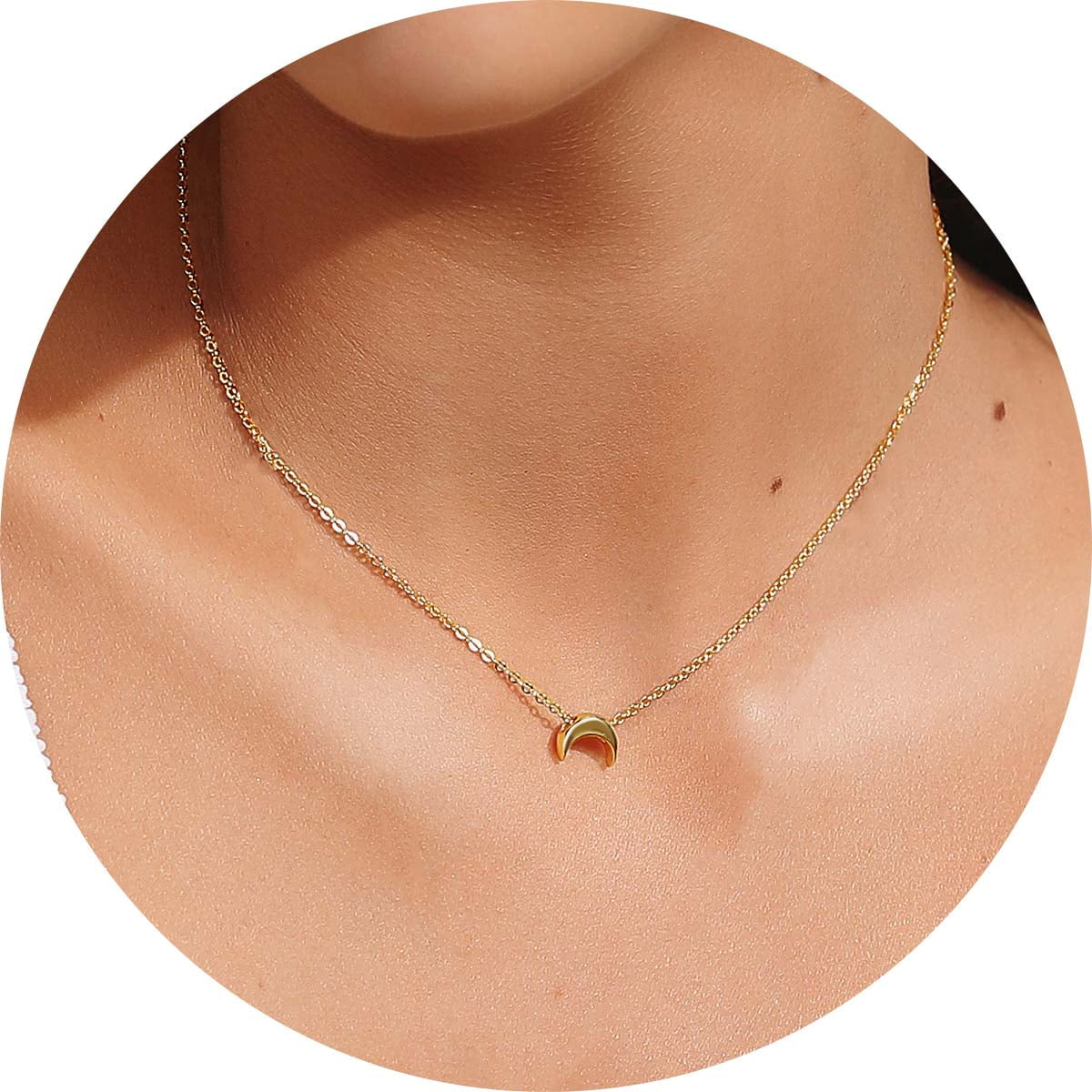 18K Gold Plated Moon Pendant Necklace