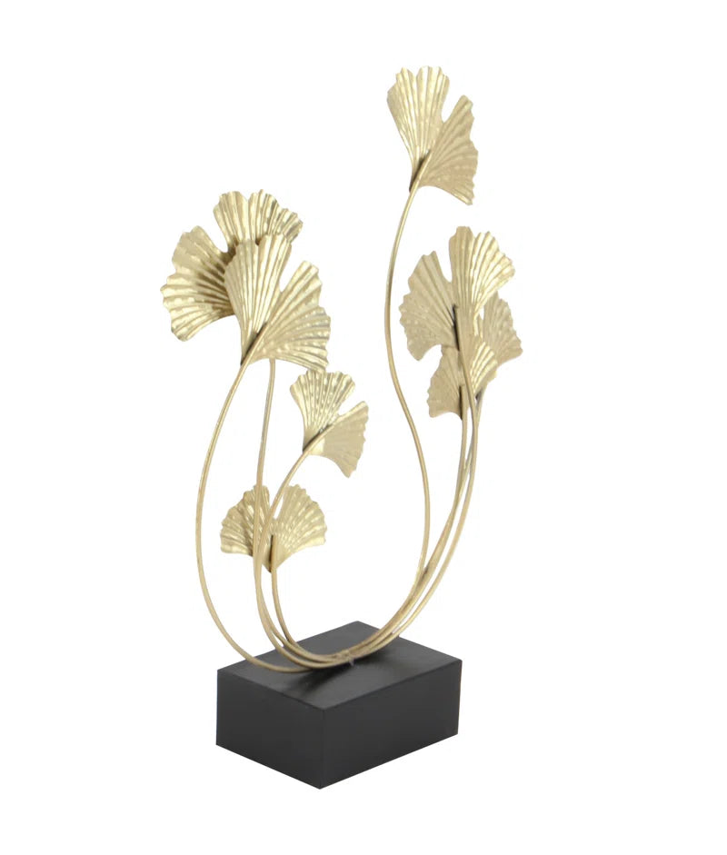 Metal Curved Floral Decorative Sculpture