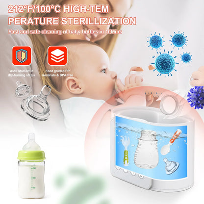 Baby , 9 in 1 Double Bottles Milk Warmer 