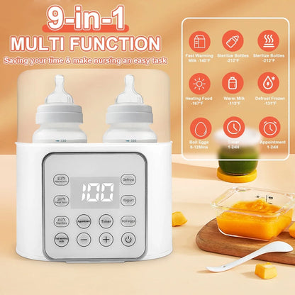 Baby , 9 in 1 Double Bottles Milk Warmer 