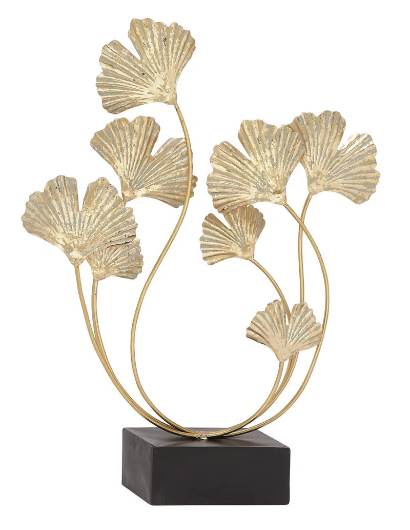 Metal Curved Floral Decorative Sculpture