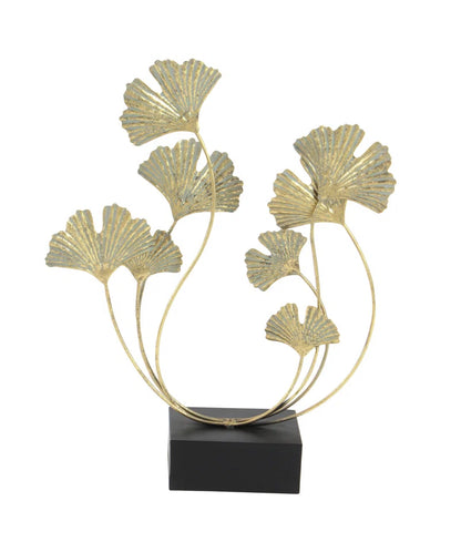 Metal Curved Floral Decorative Sculpture