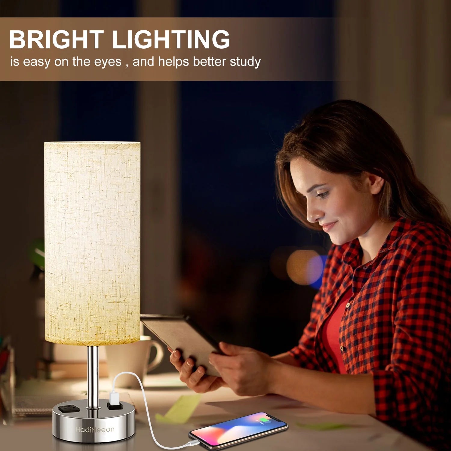 Table Lamp with 3-Way Dimmable Touch