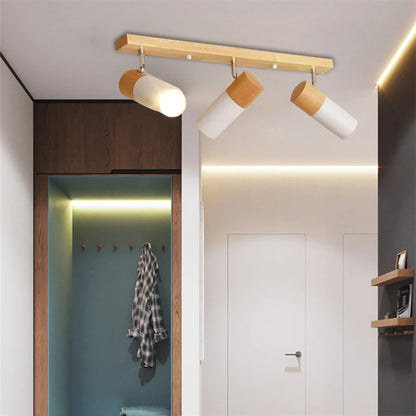 Wood Ceiling Light Rotatable Decorate