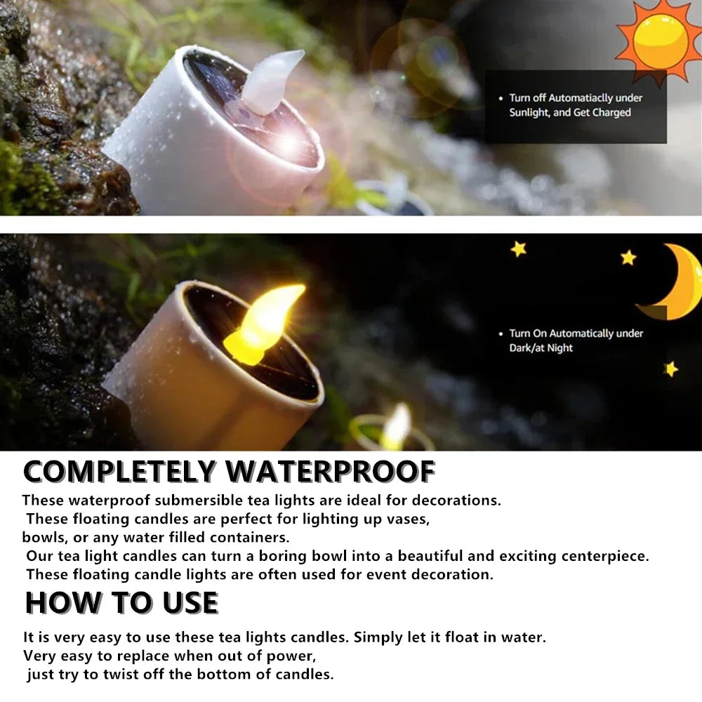 Solar Candles Light 6Pcs Candle Tea light