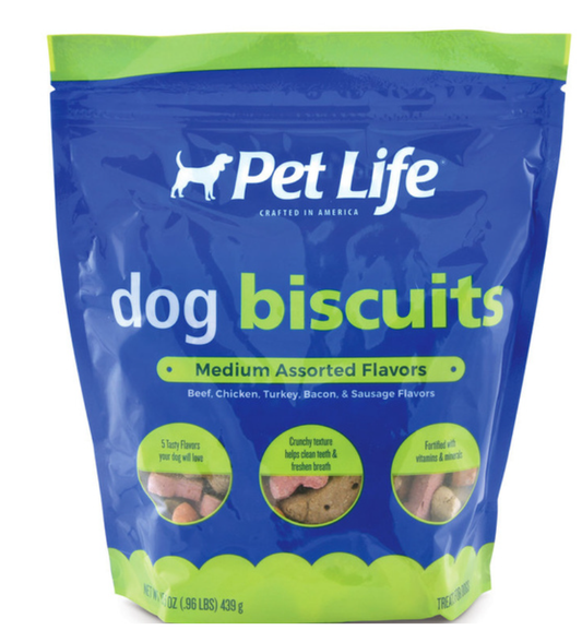 Pet Life Dog Biscuits Medium Assorted