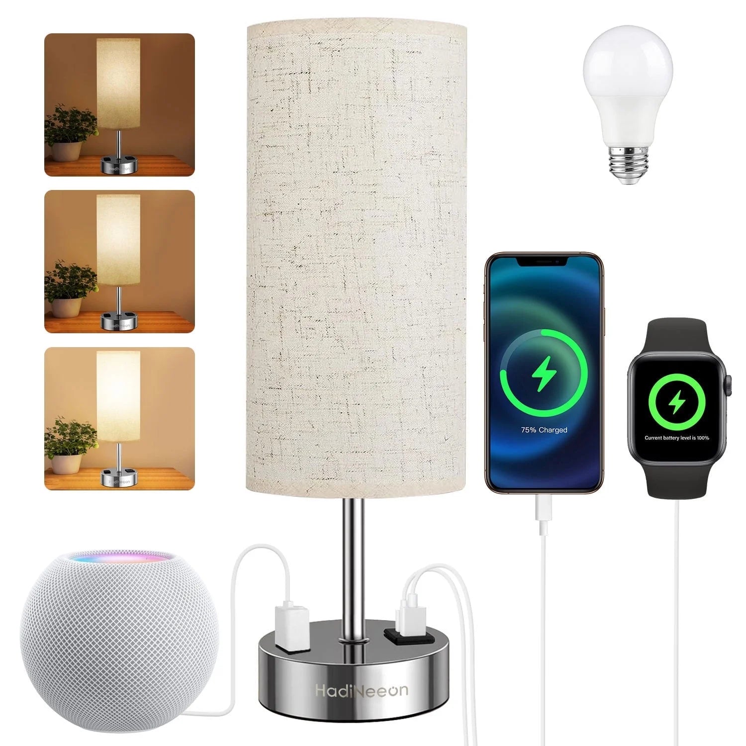 Table Lamp with 3-Way Dimmable Touch