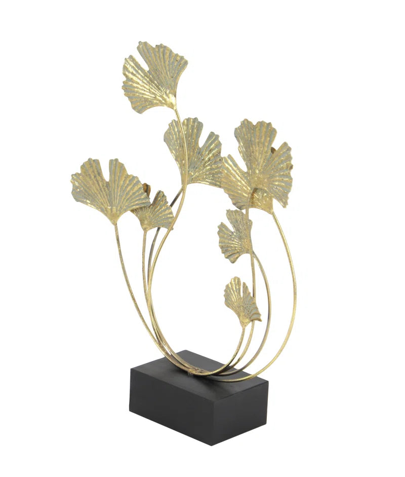 Metal Curved Floral Decorative Sculpture